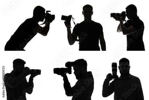 Collage of silhouettes of m...