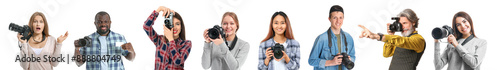 Set of different people wit...