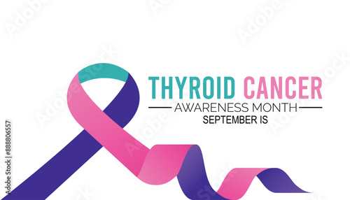 Thyroid Cancer Awareness Month is observed every year on September.Holiday concept. background, placard, banner design template Vector illustration background design.