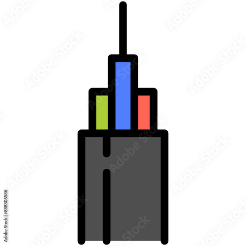 fiber optic filled line icon