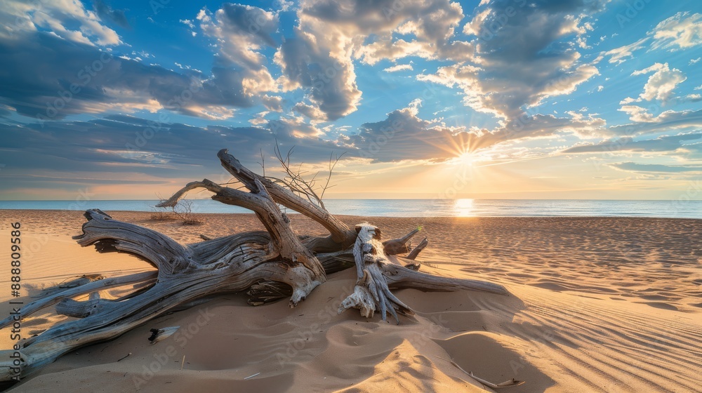 custom made wallpaper toronto digitalVibrant Sky Over Driftwood on Sand Dunes
