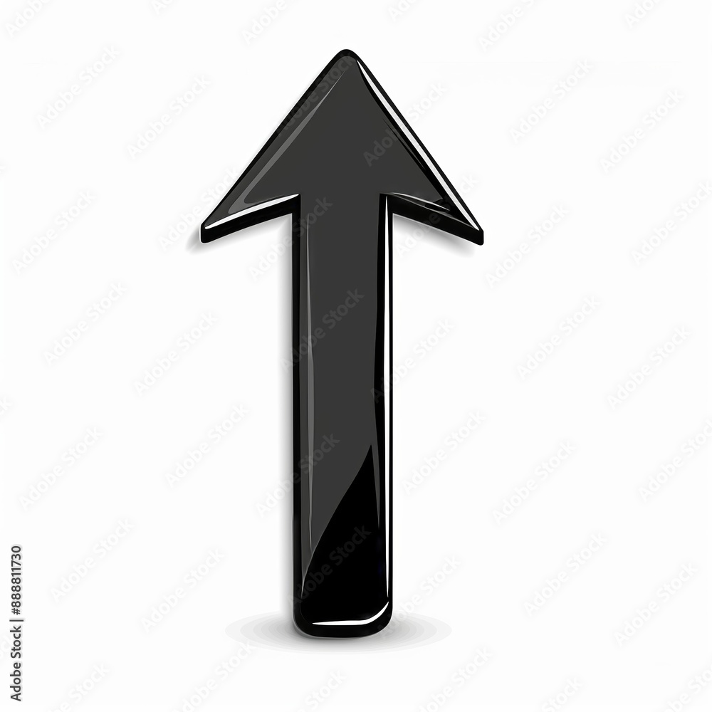 Black Upward Arrow Symbol on a White Background Black Upward Arrow Symbol on a White Background