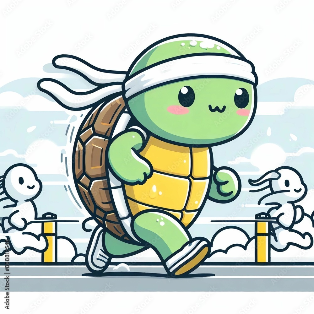 Obraz premium jogging turtles funny
