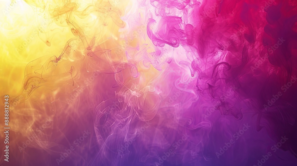Obraz premium Yellow And Purple Ink Swirling In Water