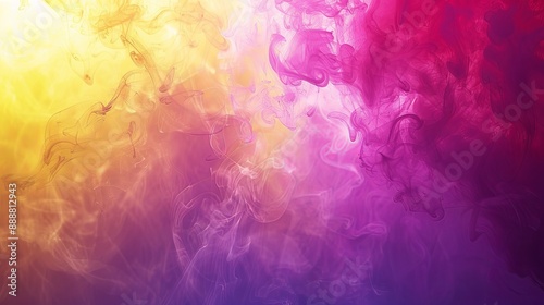 Yellow And Purple Ink Swirling In Water