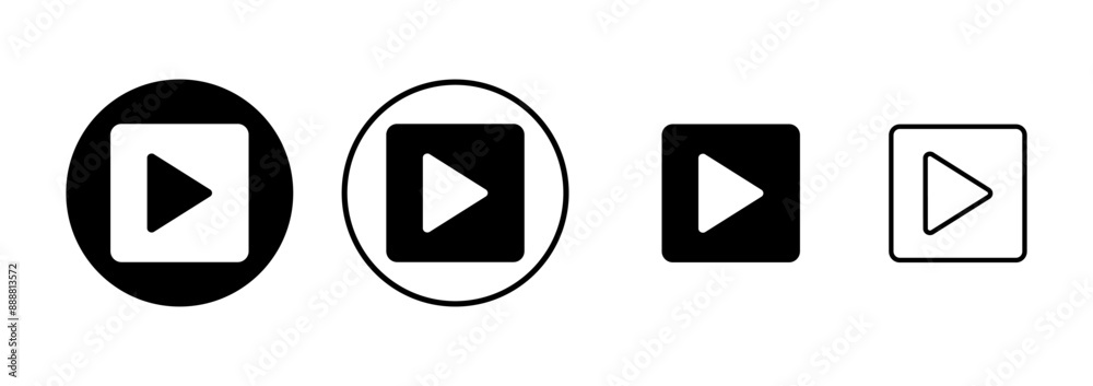 play Icon vector isolated on white background. Play button vector icon. Video icon vector play Icon vector isolated on white background. Play button vector icon. Video icon vector