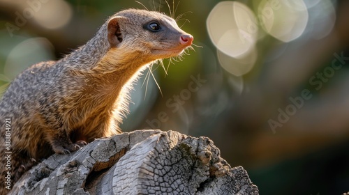 Sitting mongoose portrait Cynictis penicillata
