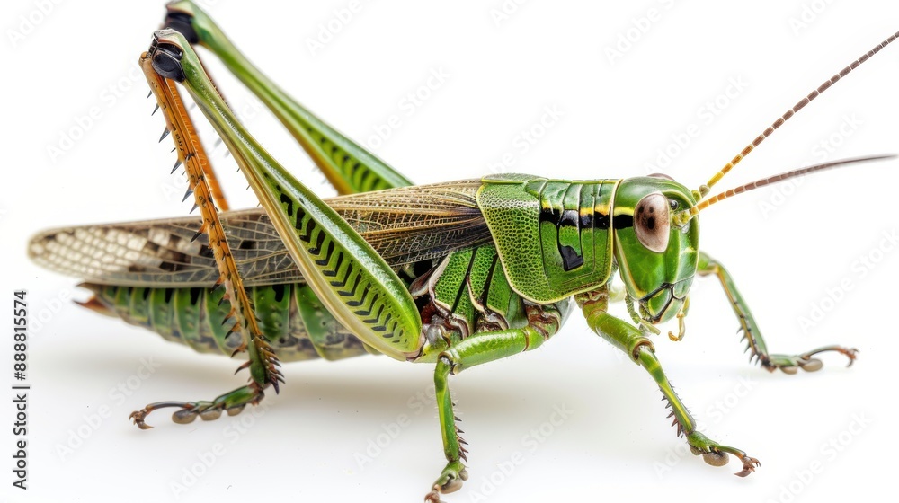 Grasshopper in front of white background Grasshopper in front of white background