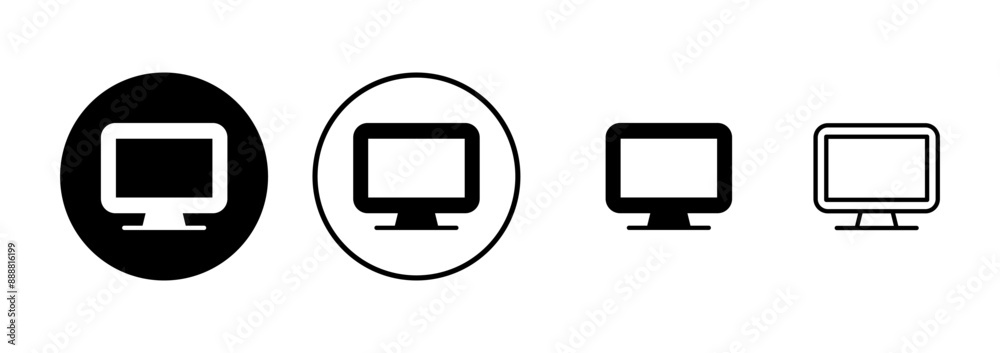 Computer icon vector isolated on white background. PC Icon vector. Computer monitor icon. Flat PC symbol Computer icon vector isolated on white background. PC Icon vector. Computer monitor icon. Flat PC symbol