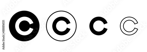 Copyright icon vector isolated on white background. copyright symbols