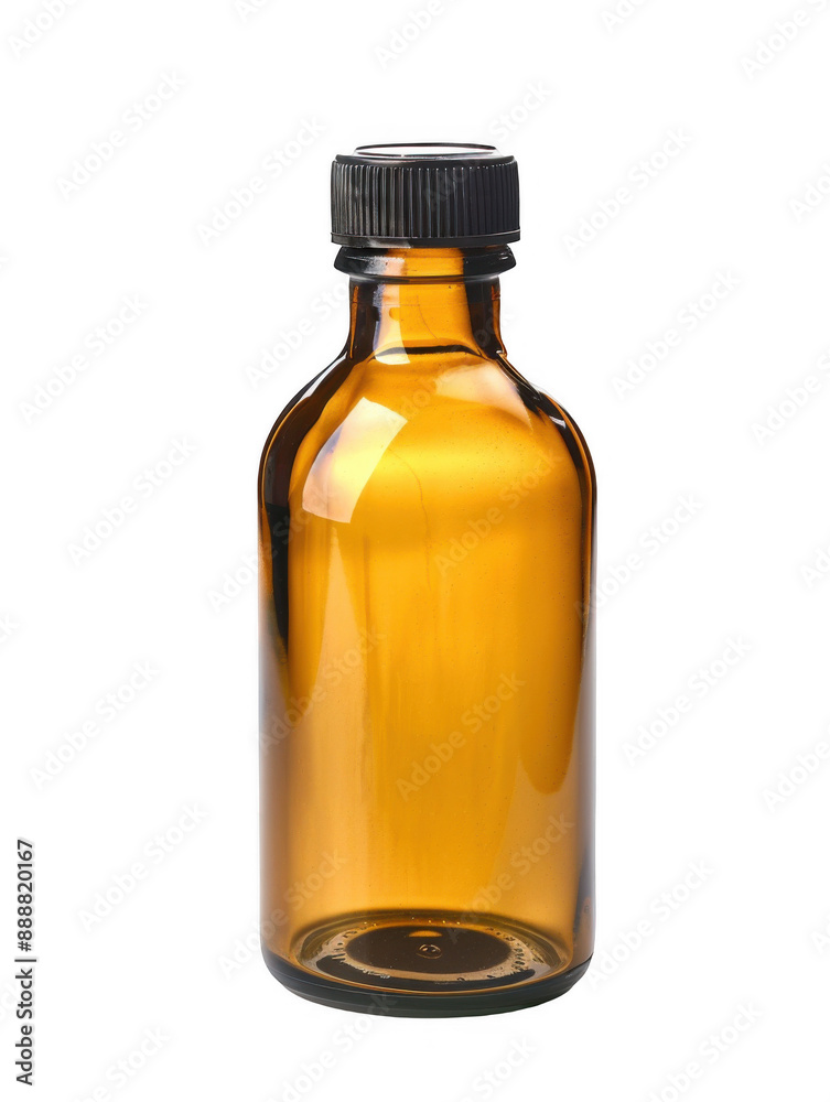 Amber Glass Bottle with Black Cap Amber Glass Bottle with Black Cap