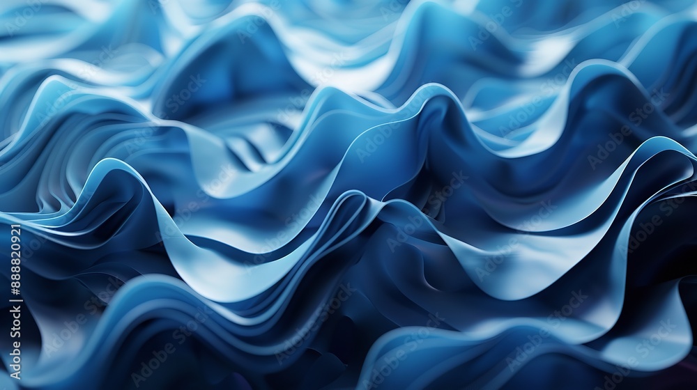 Obraz premium Intertwining Blue Waves: A Dynamic and Mesmerizing Abstract Background