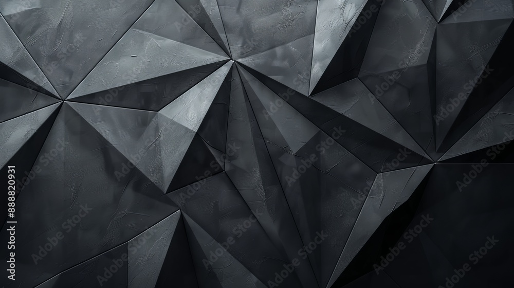 Abstract Black Geometric Wall