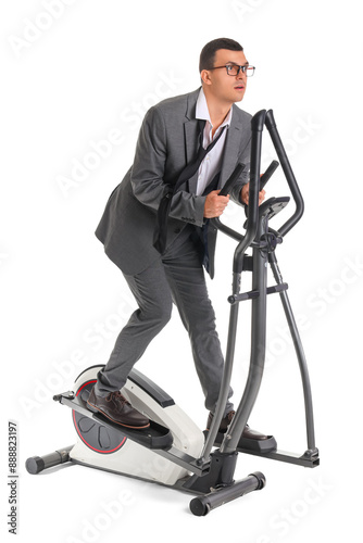 Young businessman training ...