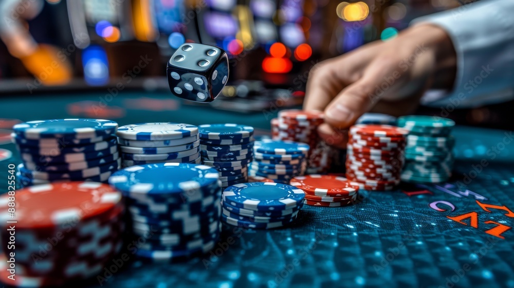 Casino Dice Roll and Chips Casino Dice Roll and Chips