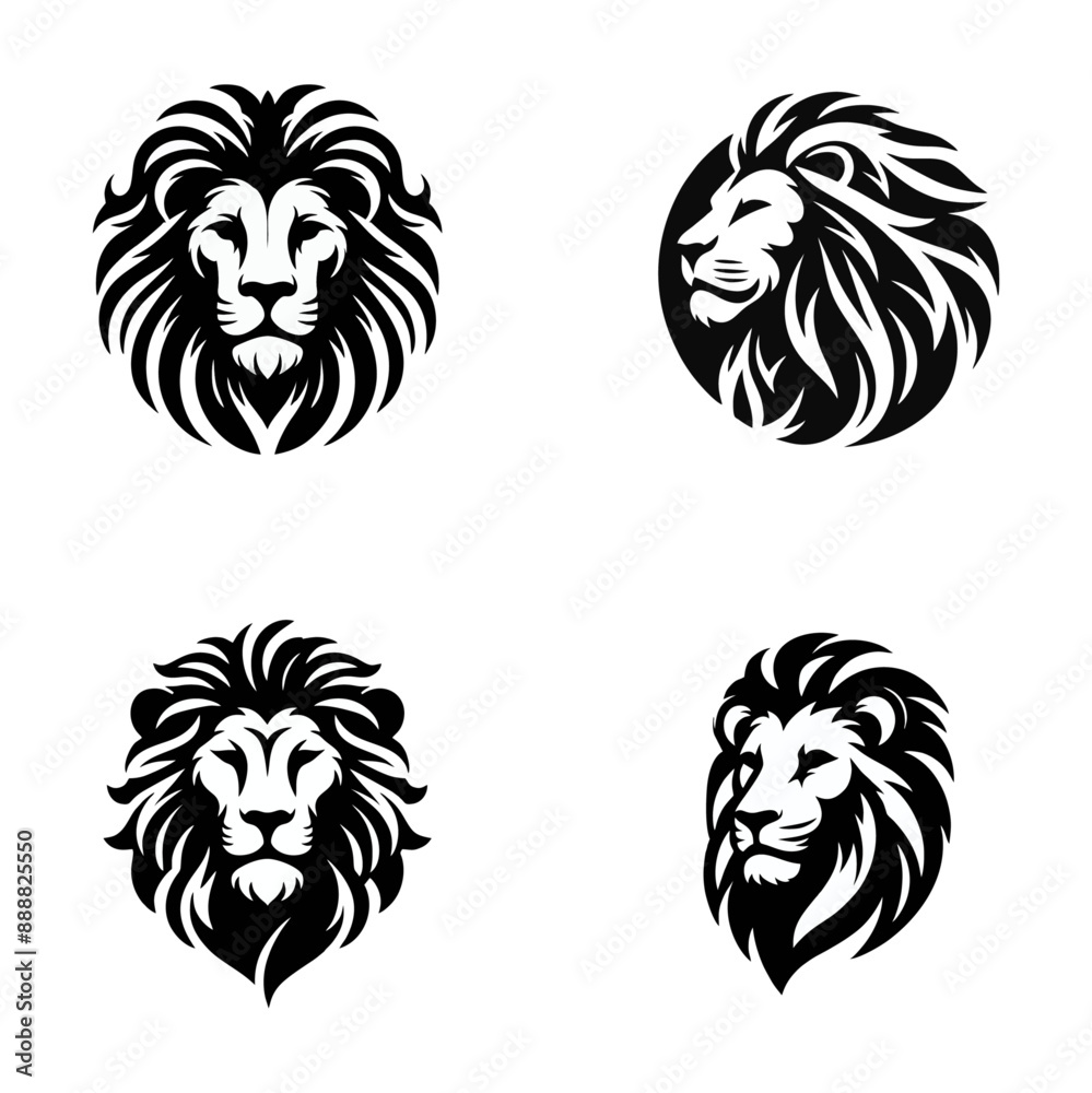 Fototapeta premium Lion head logo icon design illustration