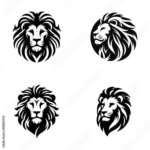 Lion head logo icon design illustration