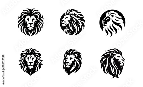 Lion head logo icon design illustration