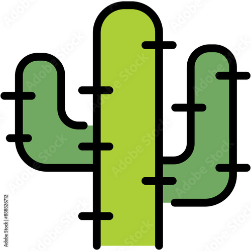 cactus filled line icon