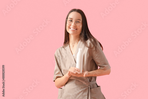 Female massage therapist in...