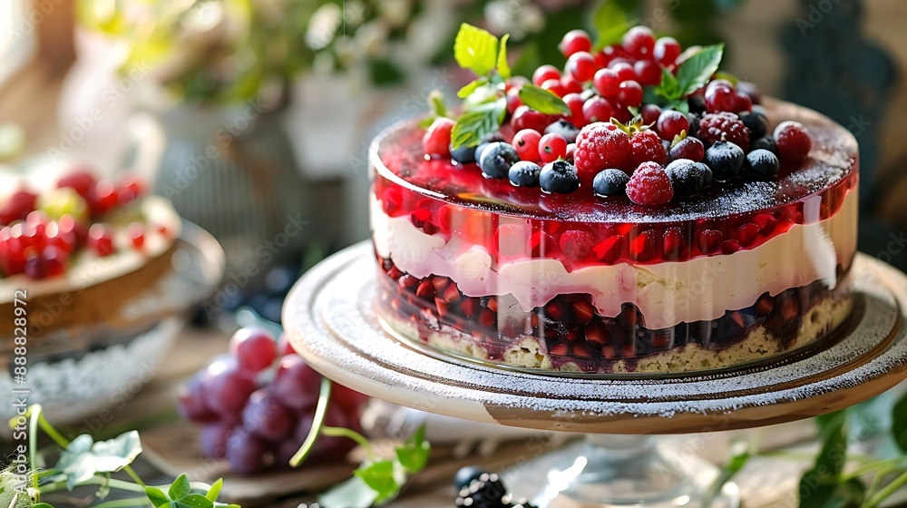 custom made wallpaper toronto digitalDelicious cake with fruit berries and jellies