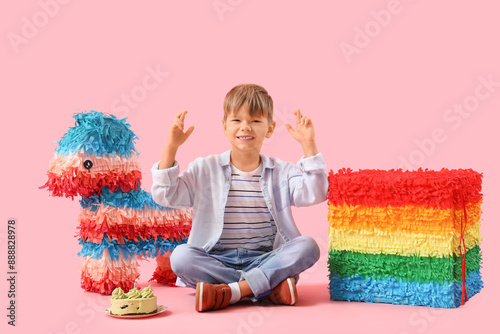 Cute little boy with Birthd...