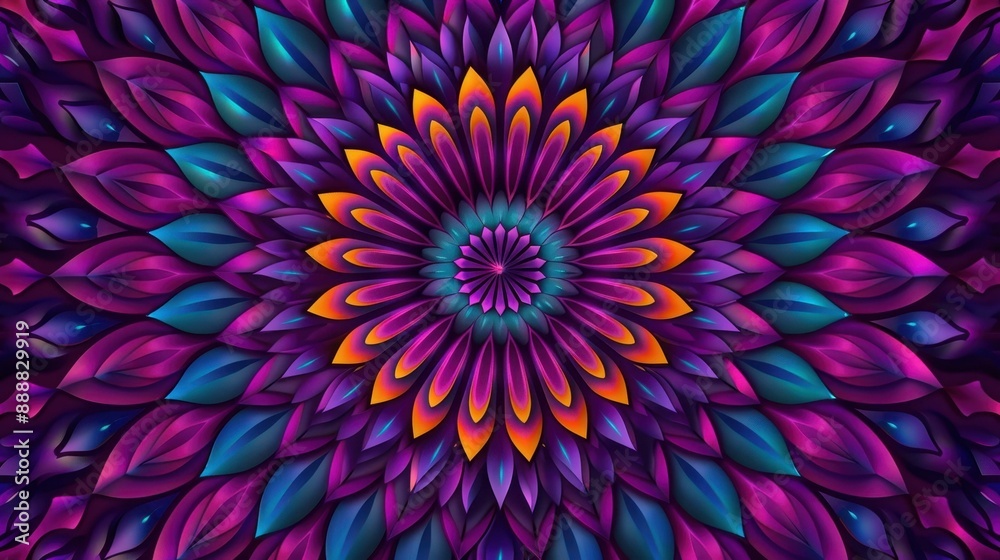 Vibrant mandala pattern using stained glass for a colorful kaleidoscope effect on windows. Vibrant mandala pattern using stained glass for a colorful kaleidoscope effect on windows.