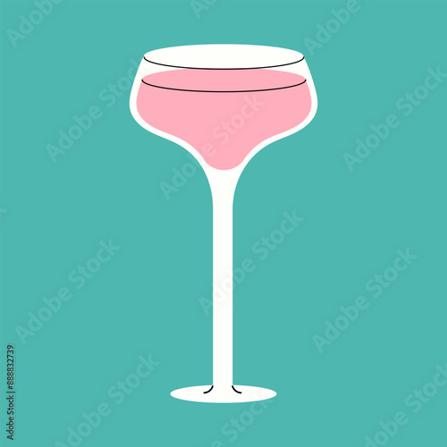 Pink Cocktail in a Tall Glass