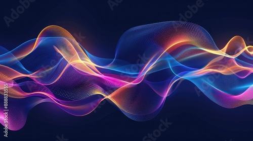 Digital waves of color gradients in motion