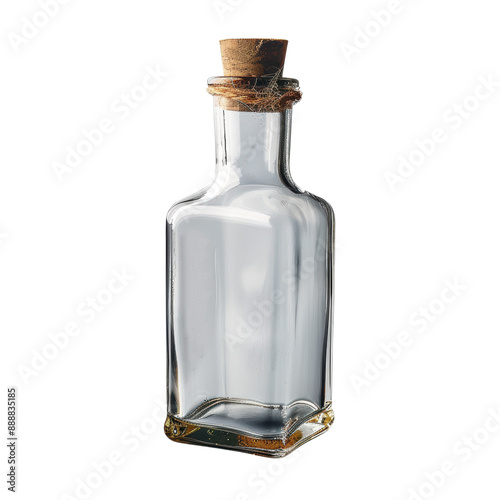 Wallpaper Mural small glass bottle with a wooden cork closed , isolated on white background, transparent background Torontodigital.ca