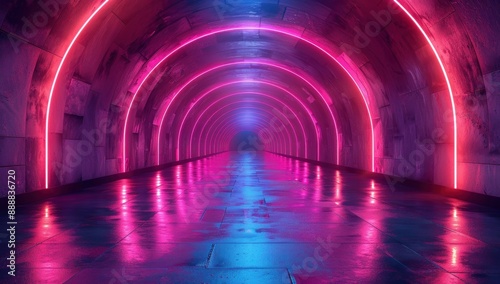 Neon Glowing Tunnel