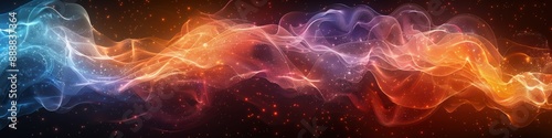 Abstract Cosmic Waves with Glowing Particles