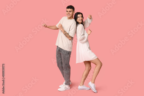Happy young couple dancing ...