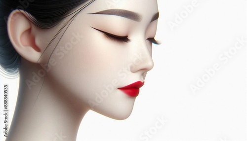 Minimalist profile of a woman's face. © JYX ART