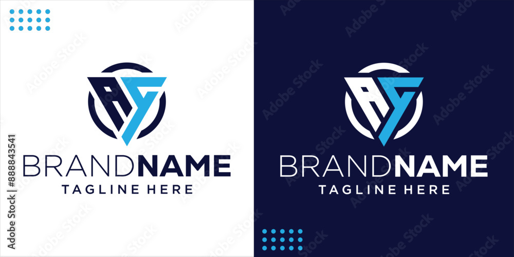 Creative initial logo A9 triangle and circle, design inspiration, illustration, vector