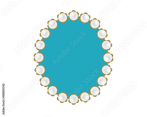 アンティークな真珠の青色の丸いフレーム