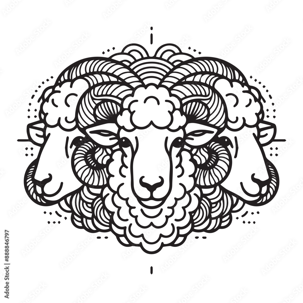 Fototapeta premium Ilustration Artwork Vector of Sheep