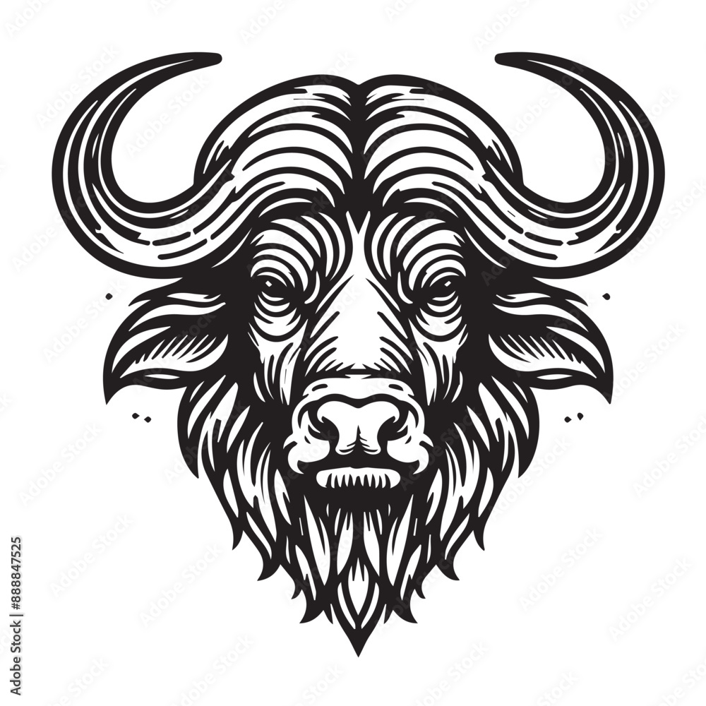 Obraz premium Ilustration Artwork Vector of Bull Head