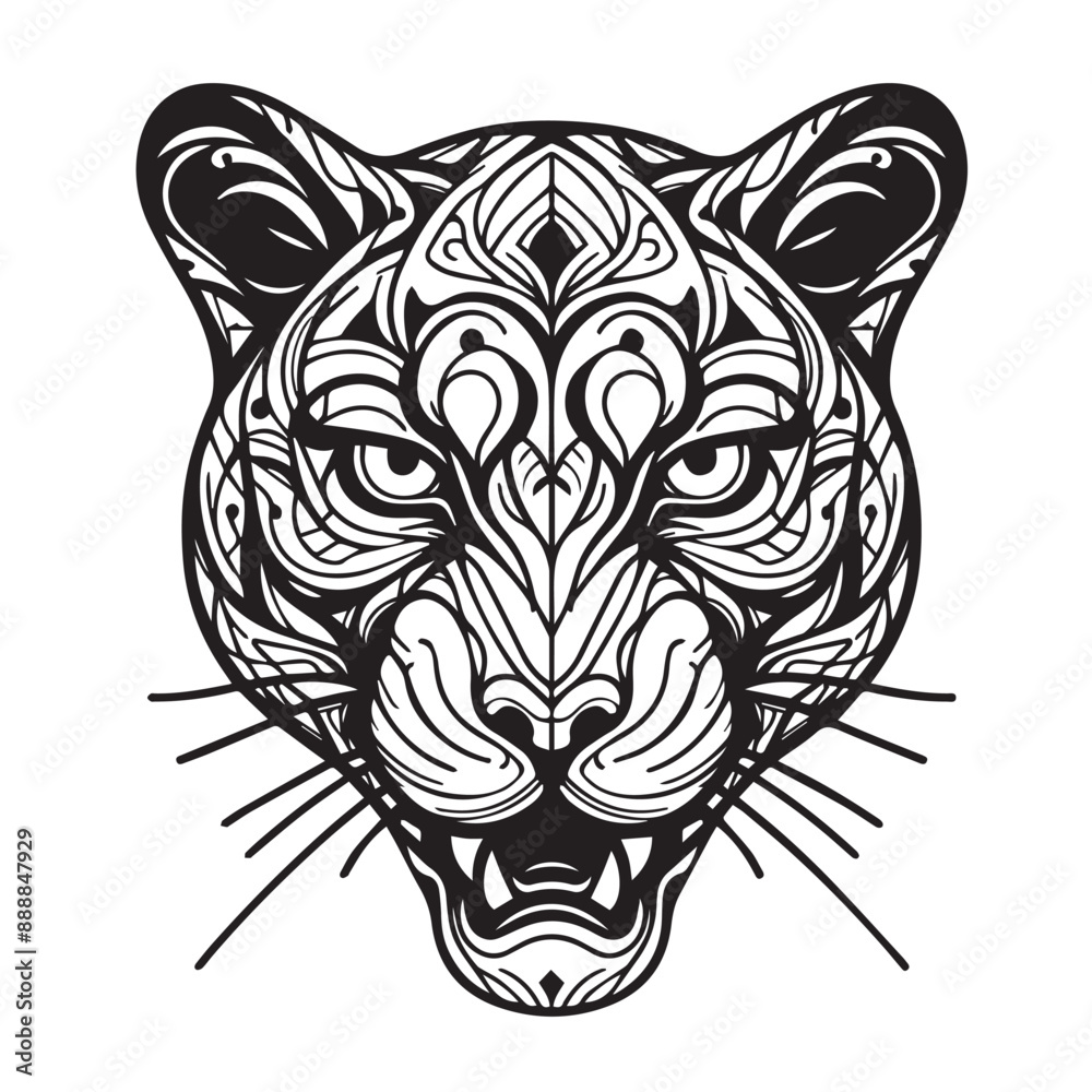 Fototapeta premium Head of panther ilustration art vector