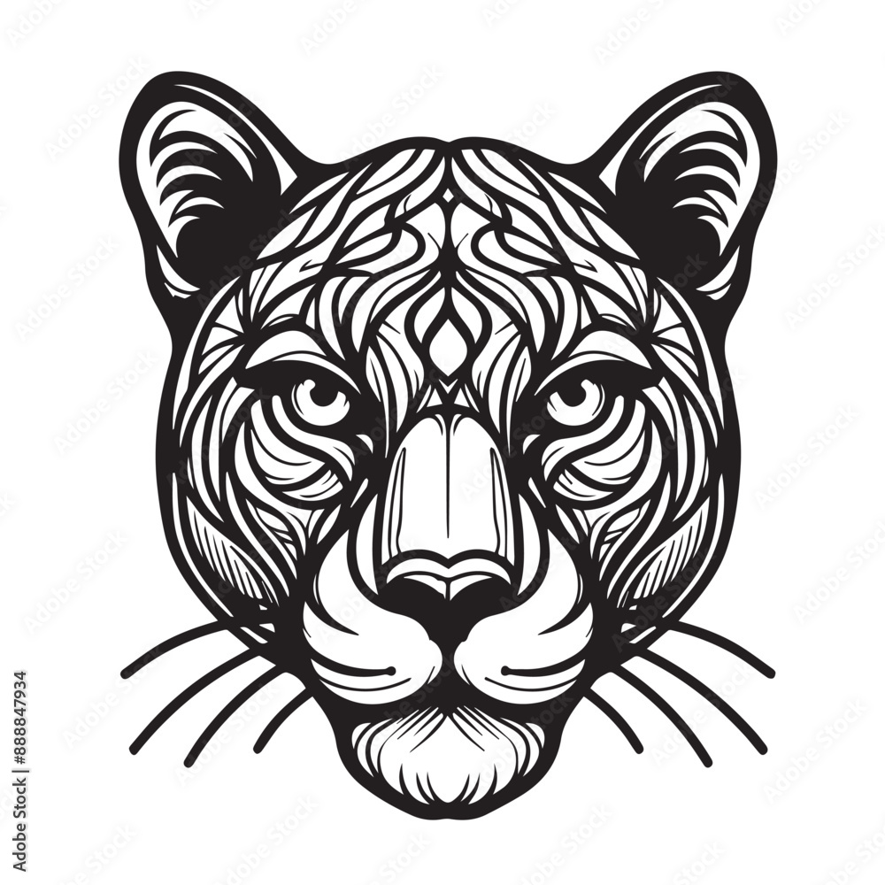 Head of panther ilustration art vector Head of panther ilustration art vector