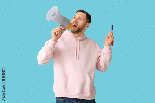 Young man with flag of Fran...