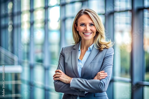 Free Download Confident Businesswoman in a Modern Office Setting. - GFXLoad
