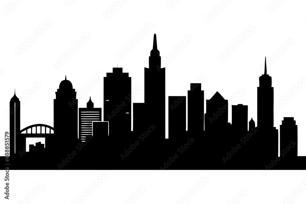 Boston City Skyline Silhouette, City buildings black Silhouette vector
Boston City Skyline Silhouette, City buildings black Silhouette vector