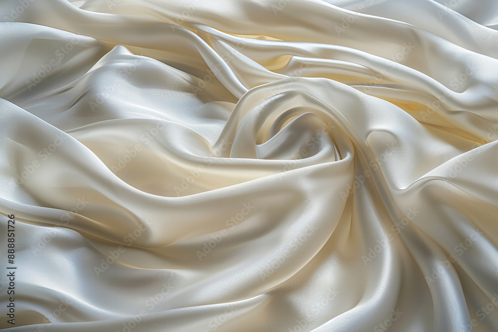 Luxurious White Silk Fabric with Elegant Texture and Soft Folds in Natural Light, Ideal for Fashion, Interior Design, and Textile Backgrounds Luxurious White Silk Fabric with Elegant Texture and Soft Folds in Natural Light, Ideal for Fashion, Interior Design, and Textile Backgrounds