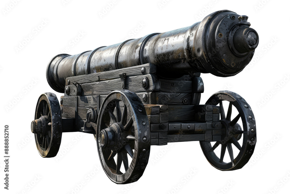 Black antique cannon isolated on transparent background Black antique cannon isolated on transparent background