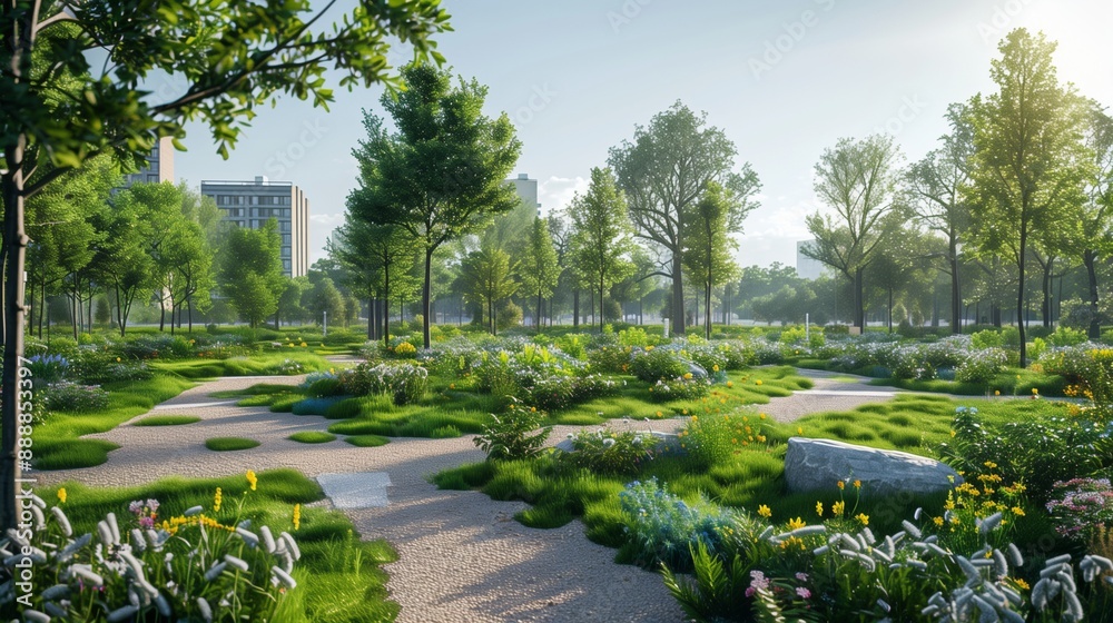 An urban park with green spaces, clean air, and renewable energy installations, showcasing urban green spaces and energy efficiency , An urban park with green spaces, clean air, and renewable energy installations, showcasing urban green spaces and energy efficiency ,