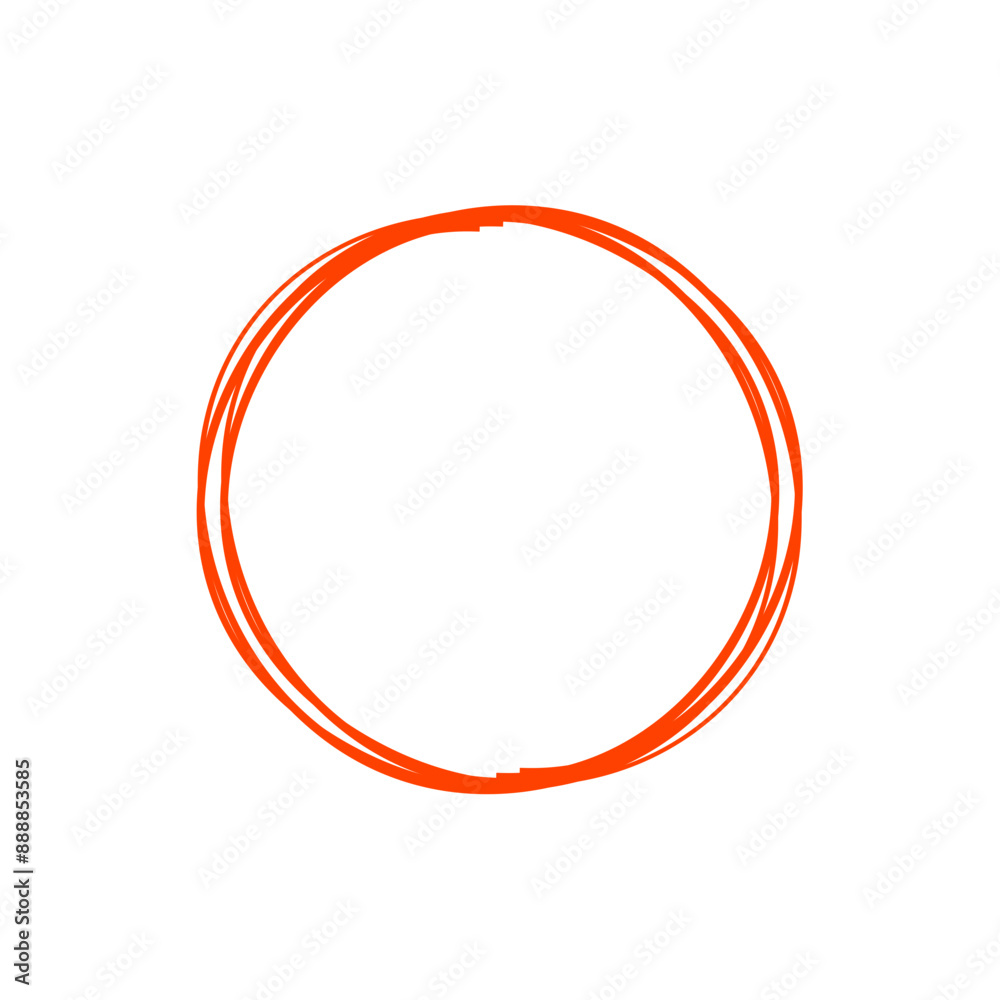 Hand drawn red circles. Highlight round frames Hand drawn red circles. Highlight round frames