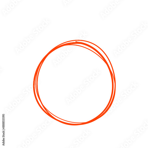 Hand drawn red circles. Highlight round frames