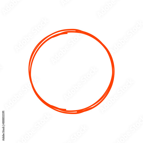 Hand drawn red circles. Highlight round frames