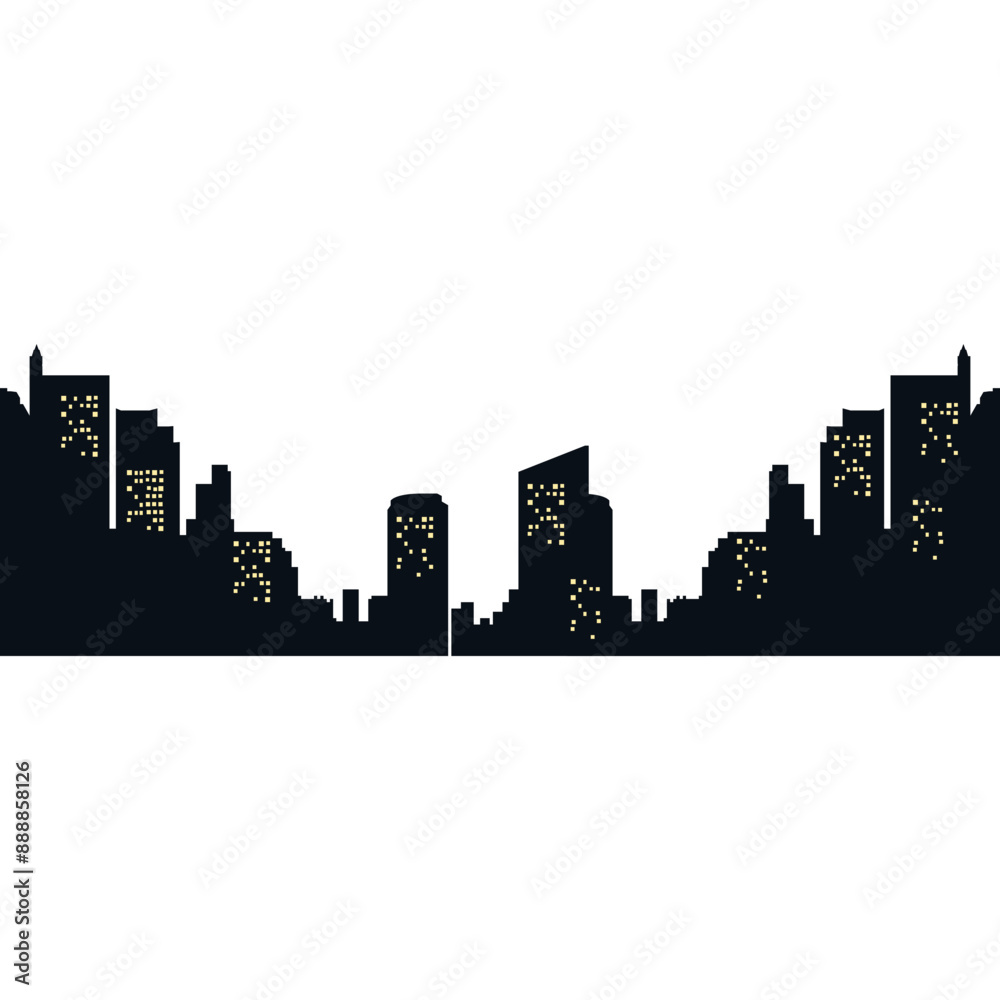 Naklejka premium City Silhouette Night